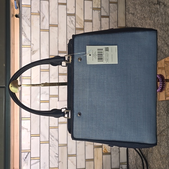 Kate Spade Blue Floral Triple Compartment Satchel - Picture 3 of 13